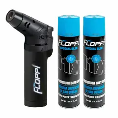 APOLO - Soplete Flameador Encendedor Giratorio + 2 Recargas Butano