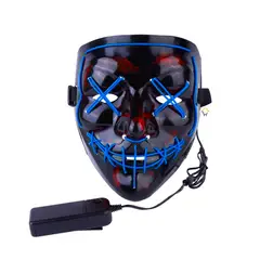 GENERICO - Máscara Luminosa Purga Disfraz Halloween Azul Oscuro OF087