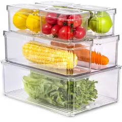 GENERICO - Organizador Nevera Cocina Set 7 Contenedores Con Tapa