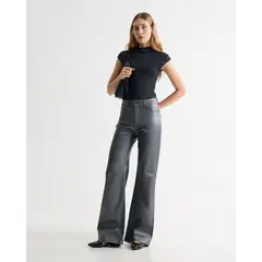 SEVEN SEVEN - Jean Wide Leg En Tono Gris Plomo Para Mujer Plata