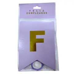 GENERICO - Banderin guirnalda Feliz Cumpleaños color lila