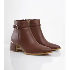CALZADO ADRENALINA - Botin miel de tacón y punta fina PILOTSMIEL