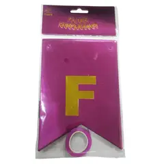 GENERICO - Banderin guirnalda Feliz Cumpleaños color fucsia