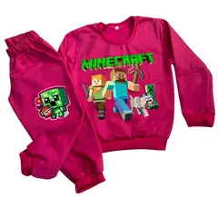 BRYKE - Sudadera Niña Minecraft Fucsia