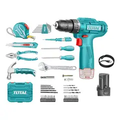 TOTAL - Atornillador + Kit Herramientas 89pz