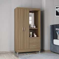 ZER - Armario Closet 2 Puertas Cordoba 164 x190 x47 CM Castaño