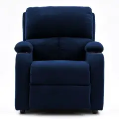 ELITE LIVING - SILLA RECLINABLE PUSH ARM AMBER AZUL MICROFIBRA