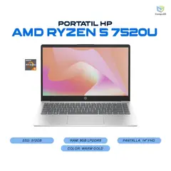 HP - Portátil Ryzen 5 7520U 8GB 512GB 14" - 14-EM0014LA