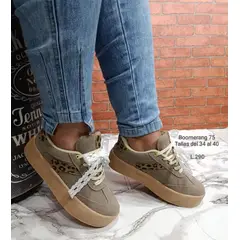 URBAN PLUS - TENIS PARA MUJER CAFE
