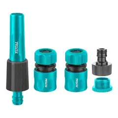 TOTAL - Kit Juego Boquillas Giratorias Para Manguera 5 Piezas