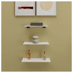 GENERICO - Repisas Flotantes Set De Tres 40cm 35cm 29cm SOLAR WHITE