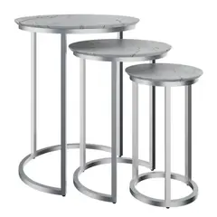 GENERICO - MESA DE CENTRO - SET DE 3 - BLANCO IBIZA