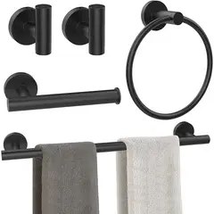 GENERICO - Set Accesorios Para Baño X 5 Piezas Acero Inoxidable