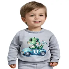 100 - Sueter Gris De Bebe Con Lagarto