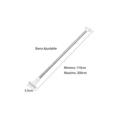 GENERICO - Tubo Expansible Ajustable para colgar ropa cortinas 110cm a 200cm
