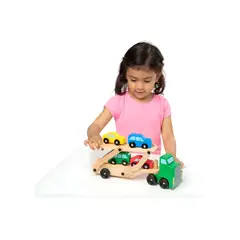 GENERICO - Camión Transportador de Autos de Madera Double Decker