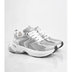 CALZADO ADRENALINA - Tenis plateados con plataforma y detalles ZARAPLA
