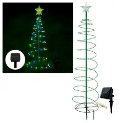 GENERICO - Árbol de Navidad Para Jardín Panel Solar Espiral MULTICOLOR C2016