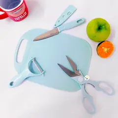 GENERICO - Kit Tabla de Picar Cuchillo Pelador Cocina 19COCI