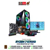 AMD - PC Ryzen 7 5700G/ 40GB RAM / SSD 512GB / 600W / Monitor 22" FHD / Combo 4 En 1
