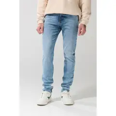 KOAJ - Jean azul claro slim ajustado con desgastes y tiro bajo Hombre