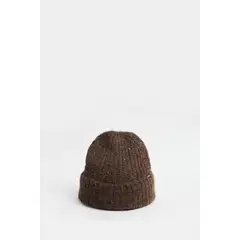 KOAJ - Gorro tejido unicolor con texturas acanaladas y marquil Hombre