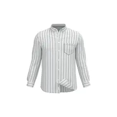 KOAJ - Camisa unicolor con diseños de rayas y manga larga Hombre
