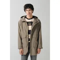KOAJ - Chaqueta parka unicolor con bolsillos de parche y capot Hombre