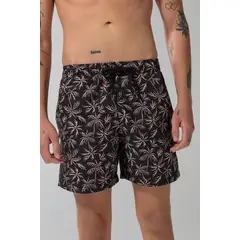 KOAJ - Bermuda playera negra con palmeras estampadas Hombre