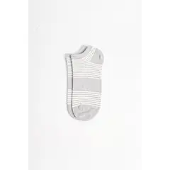 KOAJ - Medias grises a rayas tobilleras con ajuste y texturas Hombre