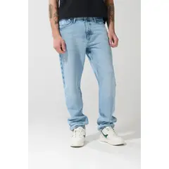 KOAJ - Jean azul claro 90´S con bota recta y desgastes ligeros Hombre