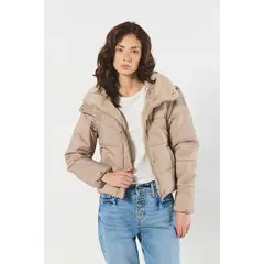 KOAJ - Chaqueta unicolor con cuello alto acolchada y cremaller Mujer
