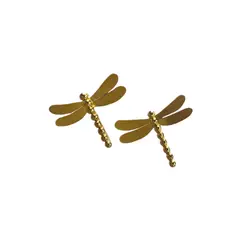 MERAKI - Aretes - Topos Libélula bañados en oro 24kt