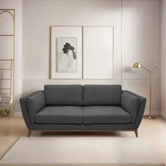 ELITE LIVING - SOFA CARACAS 3P MICROFIBRA GRIS PLOMO