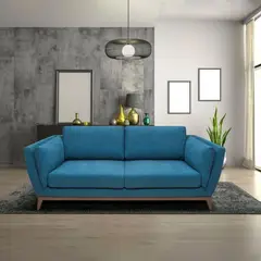 ELITE LIVING - SOFA CARACAS 3P MICROFIBRA AZUL