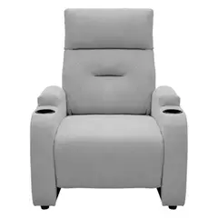 ELITE LIVING - SILLA RECLINABLE LOGAN TIPO MICROFIBRA PLATA