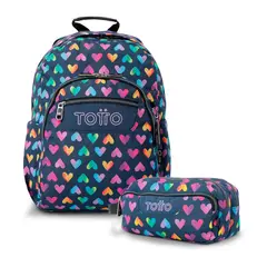 TOTTO - Combo Escolar Morral Acuarela y Cartuchera Agapec
