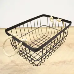 REJIPLAS - Canasta fleje con manija en cabuya sencilla pintado negro