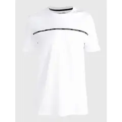 CALVIN KLEIN - Camiseta blanca manga corta con logo tape