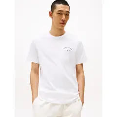 TOMMY HILFIGER - Camiseta blanca con motivo de palmera en la espalda