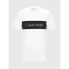 CALVIN KLEIN - Camiseta blanca iconic con logo en bloque