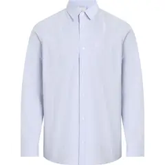 CALVIN KLEIN - Camisa azul poplin con multi rayas