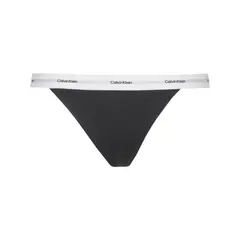 CALVIN KLEIN - Tanga negra - Cotton Stretch Rib