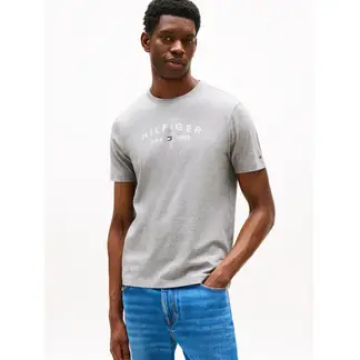 TOMMY HILFIGER - Camiseta gris con logo estampado