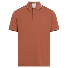 CALVIN KLEIN - Polo Rojo Slim con Detalle en Bordes
