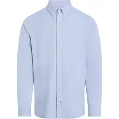 CALVIN KLEIN - Camisa azul de Sarga Ligera Teñida