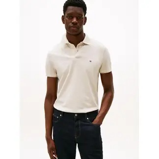 TOMMY HILFIGER - Polo gris de corte regular con ribeteado