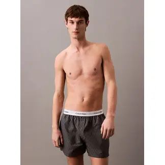 CALVIN KLEIN - Pantaloneta negra de pijama de poplín de algodón