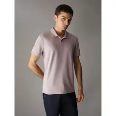 CALVIN KLEIN - Polo gris solid liquid