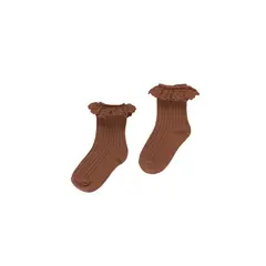 BABY SAMUU - Medias cortas acanaladas con encaje - Iris